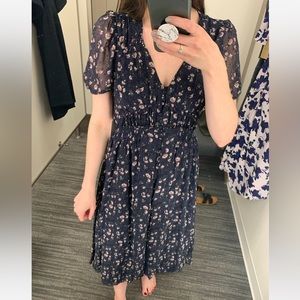 Floral Smocked Chiffon Midi Dress